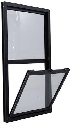 Fensterc Kellerfenster-Belüftungssystem zum Auf- und Abschieben, Bündig Montiertes Fenster mit Schwarzem Rahmen und Gehärtetem Glas, für Schuppen, Hühnerstall, Spielhaus(Sides 7cm,60x60cm(23.4x23.4in)