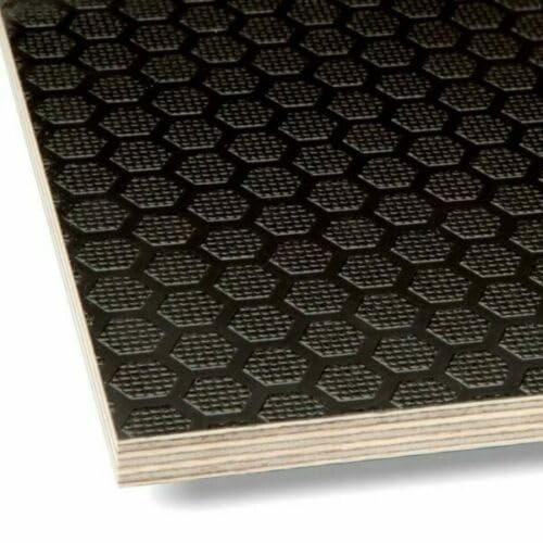 Black Hexa Phenolic Resin Plywood Anti-Slip Trailer, Horsebox Board 2440 x 1220mm (8 x 4ft) (18mm)