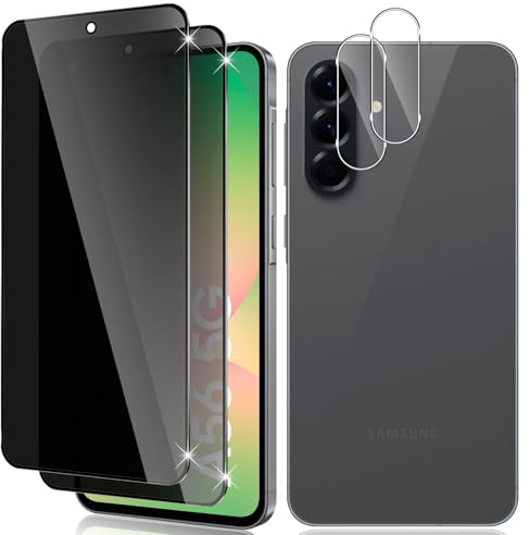 Vanrain Vetro Privacy per Samsung Galaxy A56 5G, 2+2 Pezzi Anti Spy Pellicola Vetro Temperato e Fotocamera Protettiva, Privacy Schermo Protezion Durezza 9H Anti Graffio