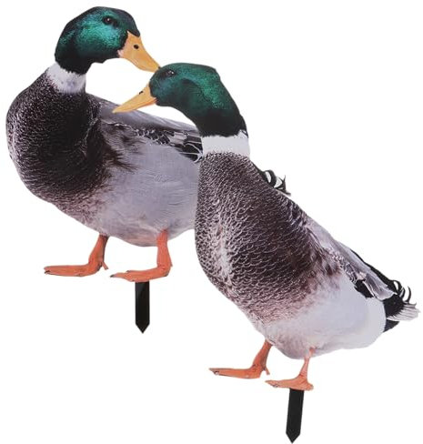 GALPADA 2pièces Canard Décoratif Acrylique Statue De Jardin pour Festival Modèle De Pelouse Sculpture Extérieur Ornement De Vacances