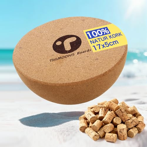 Balance Board Halbkugel aus massivem Kork | Ø 15 cm | Höhe 7 cm | Balance Boards Zubehör für Yoga, Faszien, Koordination & Fitnesstraining