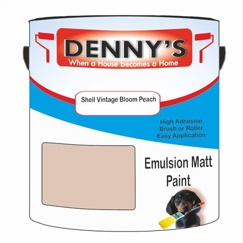 Premium Interior Wall & Ceiling Emulsion Paint – Shell Vintage Bloom Peach – Rich Matt Finish, Durable & Washable, Low Odour, Ideal for Living Rooms, Bedrooms & Hallways (500ML Tin)