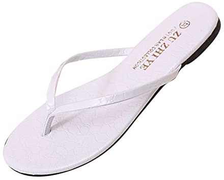 Badskor dam 39 halkfria, flip flops dam svart elegant, platta vårtofflor flops damtofflor med klack, tofflor, sommar, öppen strandsko, Vit, 38 EU