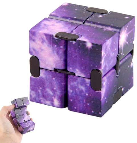 MUNZE Fidgetwürfel Unendlicher Würfel Spielzeug Infinity Cube 8X4X2Cm Blaue Textur Magic Flip Dekompression Stressabbau Zappeln