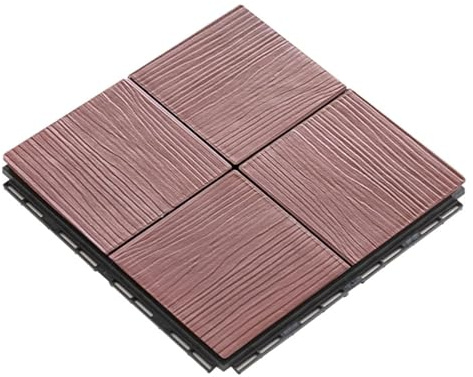 HynJGih Baldosa de plástico de madera impermeable for patio trasero, terraza, jardín, baldosa de mosaico cuadrada pequeña entrelazada for exteriores(Coffee,10 Pcs)