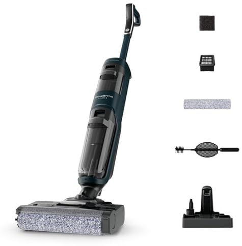 Rowenta X-Clean 2 GZ2251E0 Aspirateur laveur, 120 W, 440 tr/min, autonomie jusqu'à 35 min, réservoir d'eau sale 0,44 l, écran LED, panneau de commande, vert et noir
