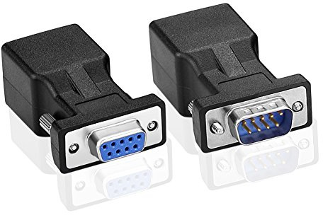 SIENOC 1 Paar DB9 9 Pin auf RJ45 Buchse Connector Extender Card | Stecker auf RJ45 Buchse + Buchse auf RJ45 Buchse Adapter