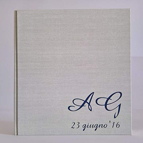 Album fotografico in tela di lino con INIZIALI E DATA INCISI E PERSONALIZZABILI A TUA SCELTA regalo originale wedding, san valentino, anniversari, nozze, compleanno, nascita, prima comunione ecc.