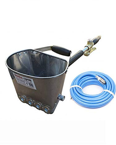 Medium Spray Cup Plastering Machine - Wall Mounted with 4 Holes - Stainless Steel Tub + 10 m PU Pipe