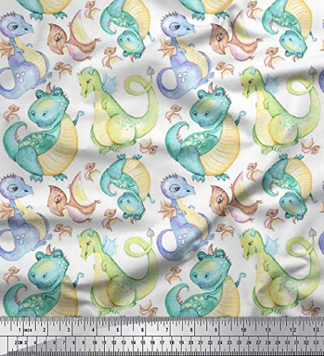Soimoi Weib Baumwolljersey Stoff Dinosaurier Kinder Drucken Nahen Stoff 1 Meter 58 Zoll breit