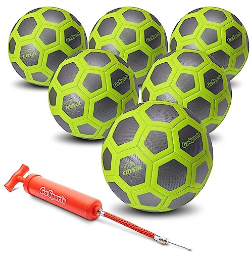 GoSports ELITE Pallone da Futsal, confezione da 6, ideale per giochi o allenamenti Futsal al chiuso o all'aperto, include pompa