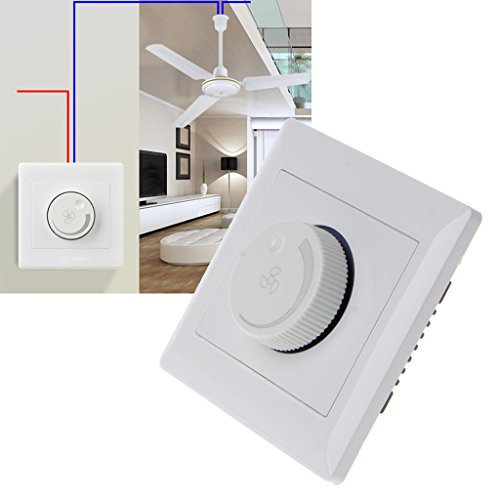 BIlinli 220V 200W Réglage de la Vitesse du Ventilateur de Plafond Commutateur de contrôle Mural Bouton Variateur
