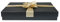 Emartbuy Gift Box, 30.5 x 23 x 5 cm , Black Box with Lid and Gold Satin Ribbon