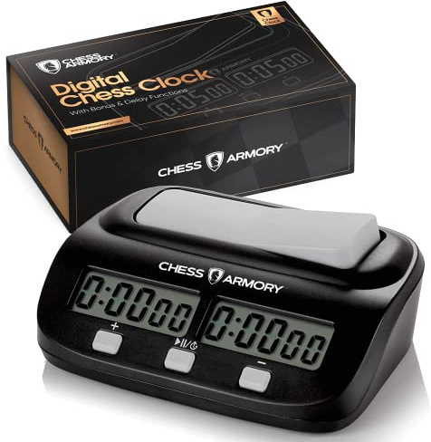 Chess Armory Digital Chess Clock - Portable Timer with Tournament and Bonus Time Features