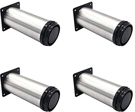 Set of 4 NUZAMAS Adjustable Furniture Legs, 60x150mm Stainless Steel Made, Cabinet Coffee Table TV Stand Legs, Furniture Sofa Support Foot, Bathroom Cabinet Support Legs