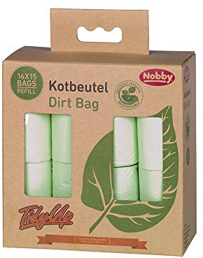 Nobby TidyUp Kotbeutel biologisch abbaubar grün 16 Rollen á 15 Beutel