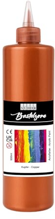 SÜDOR ACRYLFARBE 500 ml - Acrylfarbe Hochpigmentierte Künstler-Malfarbe (Kupfer)