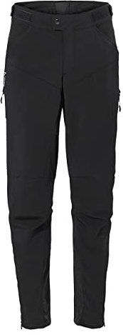 VAUDE Qimsa Softshell Pants II Fahrradhose Herren, Winddichte Softshellhose Herren für Ganzjahres-Biker, Fahrradhose Winter Herren atmungsaktiv & wasserabweisend – in Schwarz, Größe: L