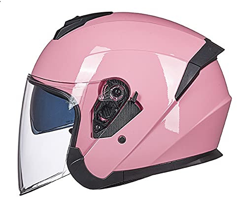 Jethelm Motorrad Roller Offenes Helm Scooter-Moped Mofa-Helm Rollerhelm Herren & Damen Erwachsener Motorradhelm ECE/DOT Zertifiziert,Rosa,M