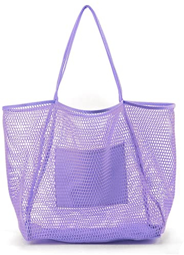 HOXIS Mesh Beach Tote Womens Shoulder Handbag