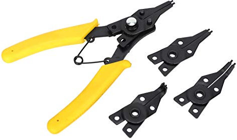 4 in 1 Sprengringzangen-Satz, Innen-/Außenhand-Kombinationswerkzeug Halteclip Sicherungsring Sprengringe Handgelenk mit Kunststoffgriff
