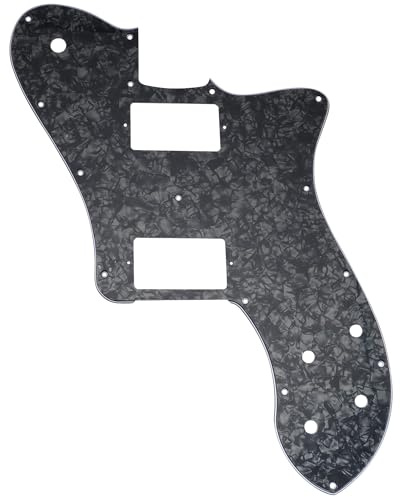 Musiclily Pro 15 Löcher Bedeckt HH Gitarren Schlagbrett Pickguard für Mexico Fender 72 Tele Deluxe Style E-Gitarre, 4-lagig Black Pearl | Für Mexico Fender 72 Tele Deluxe Style E-Gitarre