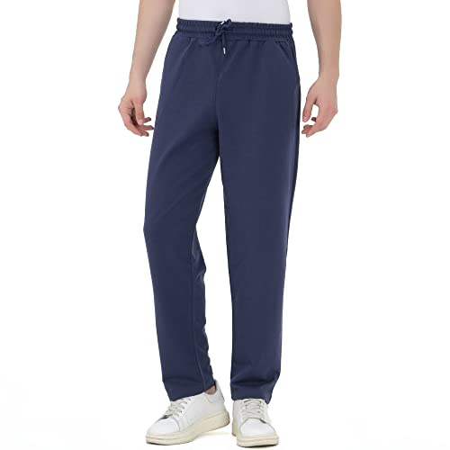 ROSS CAMP Pantaloni da Jogging da Uomo - Pantaloni Sportivi da Uomo Lunghi in Cotone, Pantaloni da Allenamento per Il Tempo Libero, Jogger da Viaggio Moderni (Blu Navy, XL)