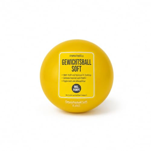 ATC Handels GmbH Gymnastika Gewichtsball Soft – für Yoga, Pilates, Reha und Fitness – 0,5 kg mit Sandfüllung