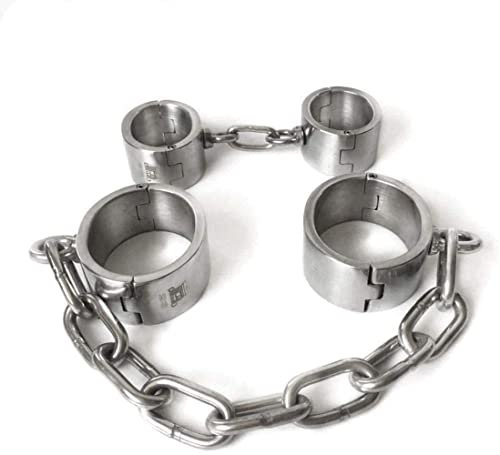ROLOL Edelstahl Restraint Set Mit Handfesseln/Handschellen Fußfesseln, Spreizstange Restraints Fesseln System, Fesseln Für Paare,Handschellen,Man. -Handschellen