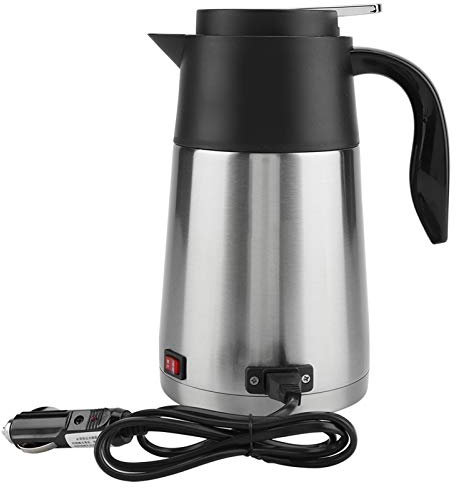 Kuuleyn 1300 ml Auto Wasserkocher, Edelstahl Auto Elektrische Heizung Becher, 12 V/24 V Edelstahl Auto LKW Reise Wasserkocher Topf Heizung Wasser Tasse(12V car)