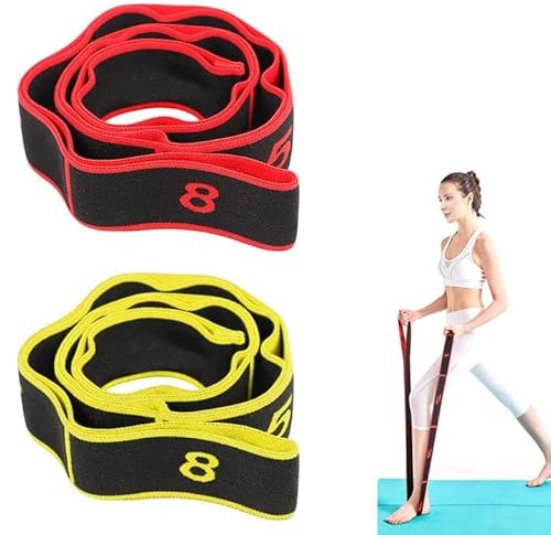 Bande de Boucle d'exercice, Bande Elastique Musculation Fitness, Elastique Sport, Elastic Musculation pour Entraînement Gymnastique Améliorez Votre Flexibilité Équilibre (2 Pièces)