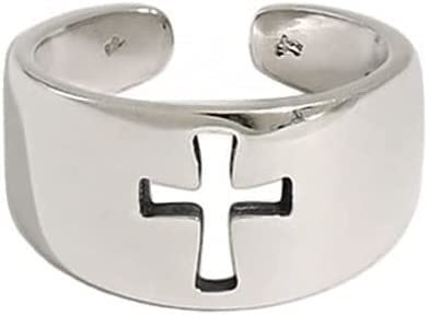 Ring,Ins Retro Old Cross S925 Sterling Silver Tail Ring Joint Ring Female Ring