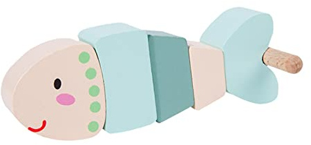 Almencla Giocattoli da Infilare, Gioco di Infilatura in Legno, Coordinazione Occhio-Mano, Animali da Infilare, Perline da Infilare, Giocattolo per I, Pescare