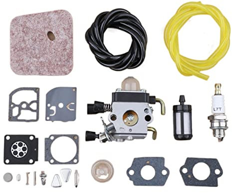 NZBUY Vergaser-Luftkraftstofffilter-Reparatursatz, kompatibel mit Stihl FS38 FS45 FS46 FS55 FS74 FS75 FS80 FS85 HS45 HL45 HL75 Rasentrimmer