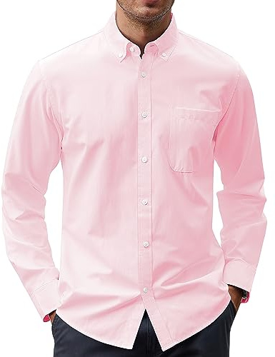 J.VER Chemise boutonnée pour Homme, Rose pâle, 3XL