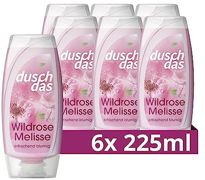 Duschdas Duschgel Wildrose Melisse Duschbad mit verwöhnender Duftformel sorgt für einen erfrischenden Start in den Tag 6x 225 ml