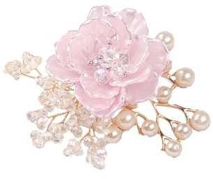 JKQBUX Broche en résine multifonction en forme de fleur et pinces à cheveux pour femmes et filles - Broche de corsage en perles - Accessoires de fête et de cérémonie