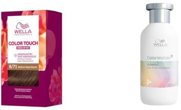 Vorteils-Set für gefärbtes Haar: demi-permanente Haarfarbe ohne Ammoniak in 6/71 Medium Maple Brown (130 ml) & ColorMotion+ Farbschutz-Shampoo mehr Glanz und Widerstandskraft (250 ml)