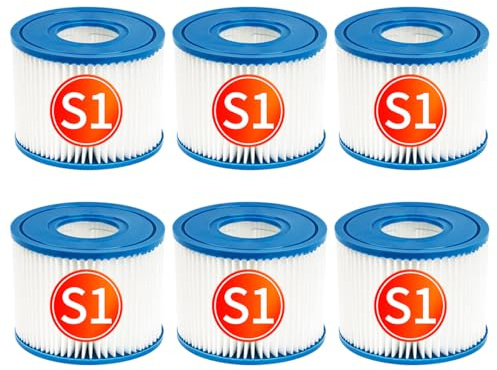 YanBan Poolfilter kompatibel mit PureSpa Typ S1 Ersatzkartuschenpumpenfilterkartusche, 6er-Pack Hot Spring Spa Pools Filter, (4,2 x 2,8 Zoll)