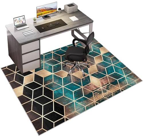 100 x 140 cm Bürostuhl Schreibtischstuhl Unterlage, Bodenschutzmatte Gaming, Kratzfest Bodenmatte Stuhlunterlage, Hohe Dichte Anti-Silp Bodenschutzmatte für Laminat, Parkett und Hartböden