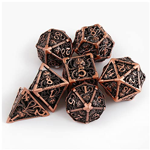 Würfel 7 stücke rein Kupfer Cthulhu Metall würfel Set DND. Wird for Dungeon und Dragon Rolle verwendet, die Spiele Spielen Würfel Gezinkte Würfel (Size : 369)