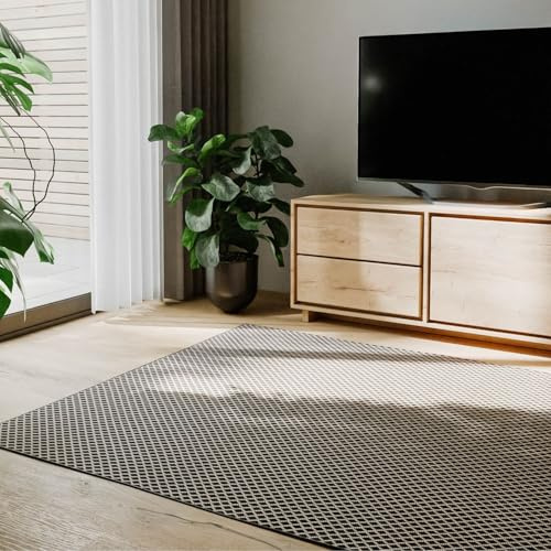 benuta Basic In- & Outdoor Teppich Lou - Schwarz 80x150 cm - Wetterfest & UV-beständig - Multifunktional für Balkon, Terrasse, Garten - Küchenteppich & Wohnzimmerteppich - Pflegeleicht Robust