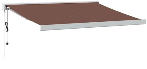 vidaXL Gelenkarmmarkise, Markise Ausziehbar Automatisch, Sonnenmarkise für Terrasse Balkon, Sonnenschutz Balkonmarkise Terrassenmarkise, Braun 300x250cm
