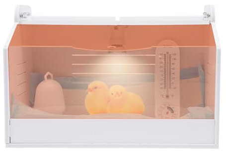 Brutinkubator Küken Wärmeplatte Kükenwärmebox Aufzuchtbox mit Thermometer und Lampe, Brutbox Inkubator Aufzucht Box für 20 Küken Geflügel
