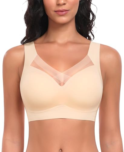 Damen BH Ohne Bügel Nahtloser Bequemer BH Weicher Glatter BHS Bustier Bügelloser BHS Komfort Soft Bra T-Shirt Bralette Gepolsterter