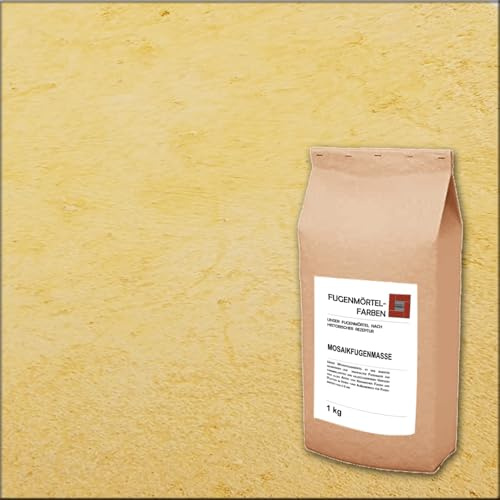 MOSAIK-Fugenmörtel | SONNENGELB | 1kg | Optimiert für 1mm-4mm schmale Fugen im Innen- und Außenbereich auf Wand- und Bodenflächen | Frostfest