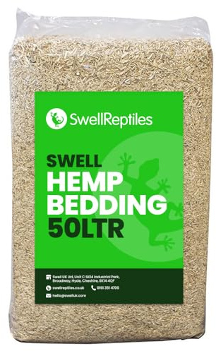 Swell Reptiles Hemp Bedding Reptile Substrate | 50 Litres | Dust Free and Odourless
