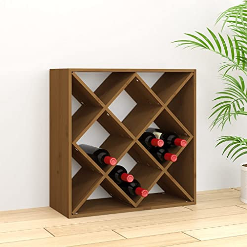 AJJHUUKI Schränke & Aufbewahrung - Wein- & Spirituosenschränke - Weinschrank Braun 62x25x62 cm - Massivholz Kiefer