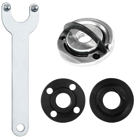 VZU 4pcs Angle Grinder Wrench Angle Grinder Brackets, 125mm Sanding Angle Wrench Flange Nut M14 Thread Self-Locking Plate with Angle Grinder Wrench and Inner Outer Flange