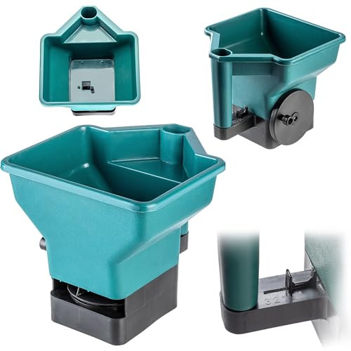 KADAX Handstreuer 3L, Düngerstreuer für Ausbringen von Rasendünger, Rasensamen, Rasenkalk, Streusalz und Saatgut, Hand Streuer, universal Streugerät